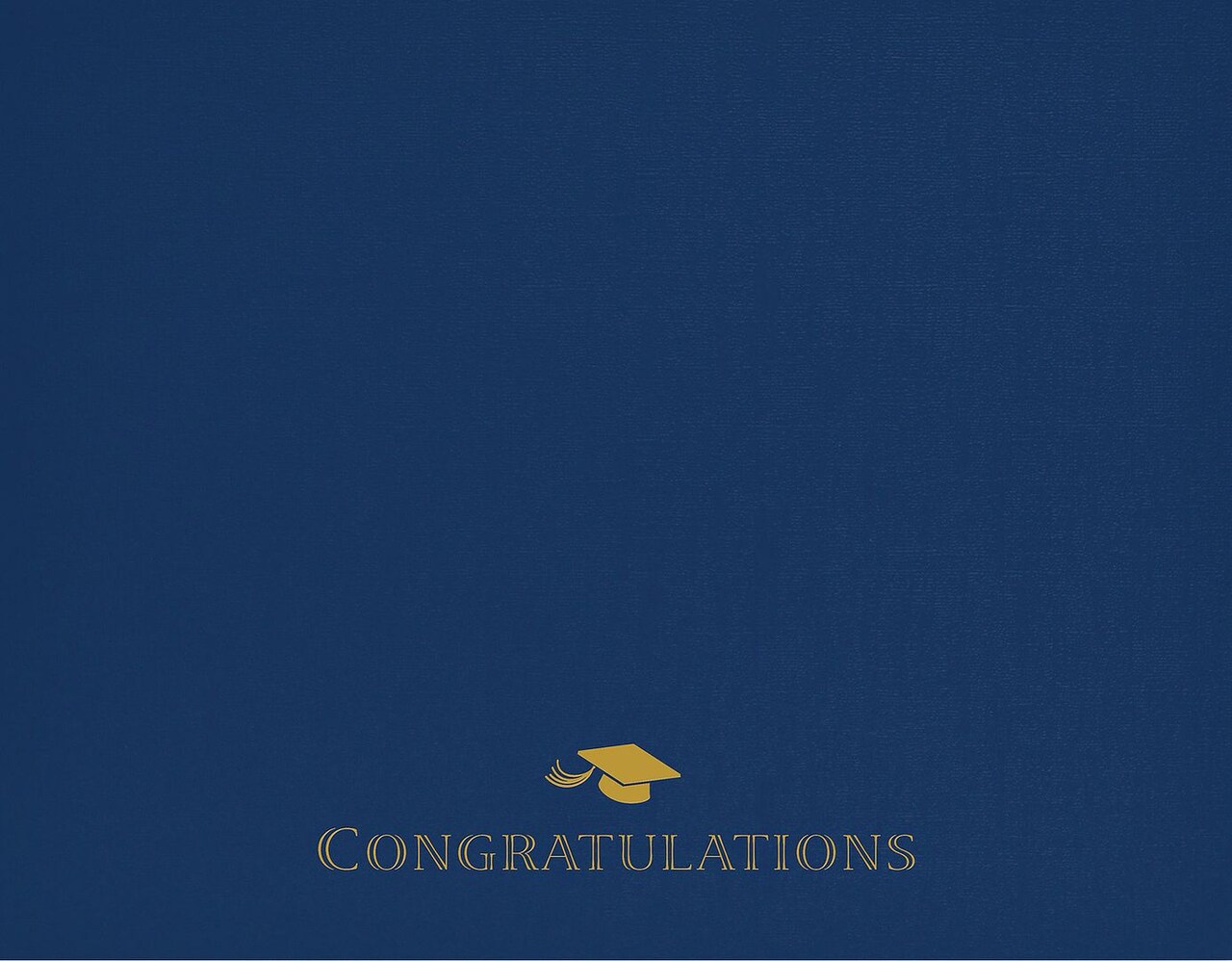 Great Papers! Certificate Cover with Gold Foil, CONGRATULATIONS with Grad Hat , Navy, 12" x 9.375"(folded) with Die-Cuts for 8.5" x 11" Document, 5 Count